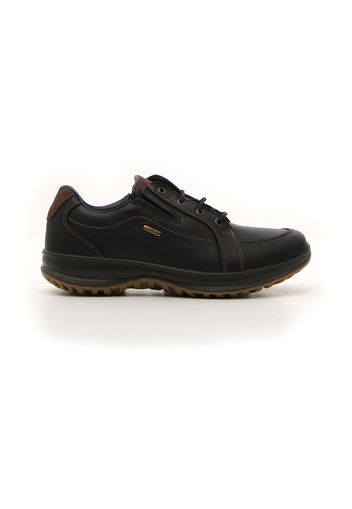 Track Down Scarpe Da Trekking Uomo Nero In Pelle Con Chiusura Stringata