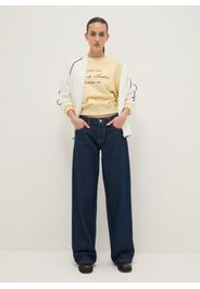 B.ANGEL, Jeans In Puro Cotone Blu Boyfriend Fit, Donna, Blu, Taglia: 36