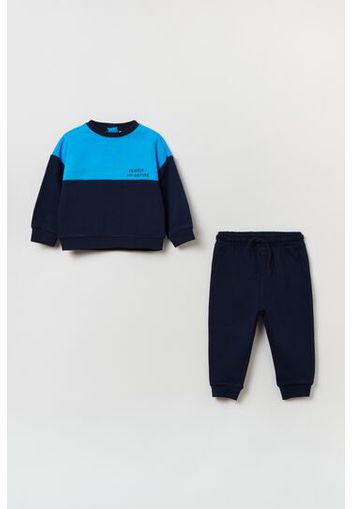 Jogging set in French Terry con top bicolor