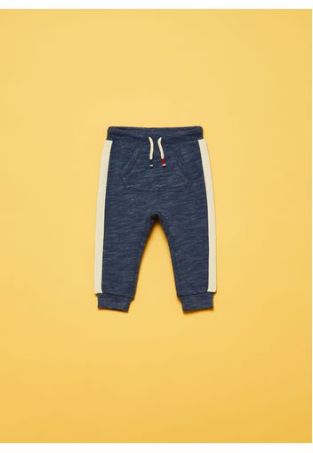 Joggers Con Tasca A Marsupio, Uomo, Blu melange, Taglia: 9-12