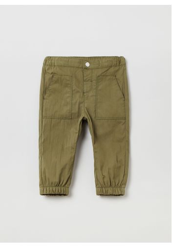 Pantaloni In Popeline Di Cotone, Uomo, Verde oliva, Taglia: 12-18