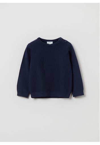 Pullover Girocollo In Cotone, Uomo, Blu notte, Taglia: 9-12