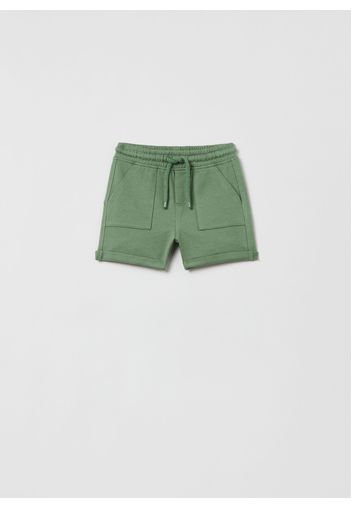 Shorts In Cotone Con Coulisse, Uomo, Verde mela, Taglia: 12-18