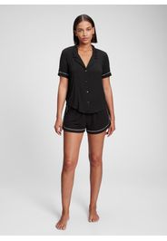 GAP, Top Pigiama Con Piping A Contrasto, Donna, Nero, Taglia: XS