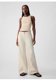 GAP, Pantaloni In Lyocell E Cotone, Donna, Bianco, Taglia: 34 REGULAR