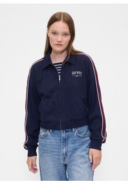 GAP, Felpa Con Zip Integrale, Donna, Blu, Taglia: XS