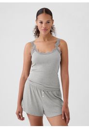 GAP, Top Pigiama Con Dettagli In Pizzo, Donna, Grigio, Taglia: XL