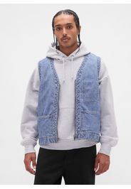 GAP, Gilet Denim In Cotone, Uomo, Denim, Taglia: L