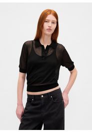 GAP, Polo Nera In Misto Acrilico, Donna, Nero, Taglia: M