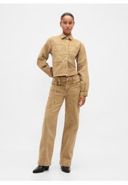 GAP, Pantaloni In Cotone Elasticizzato Beige Slim Fit, Donna, Beige, Taglia: 34 REGULAR