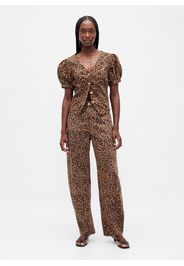 GAP, Pantaloni Con Stampa Leopardata, Donna, Beige, Taglia: 40 REGULAR