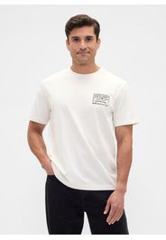 GAP, T-shirt In Puro Cotone Con Stampa, Uomo, Bianco, Taglia: S