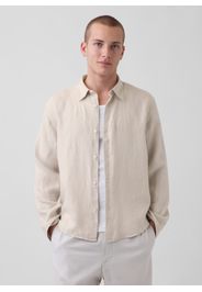 GAP, Camicia In Puro Lino, Uomo, Beige, Taglia: L