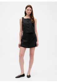 GAP, Gonna In Misto Lino Nera Regular Fit, Donna, Nero, Taglia: S