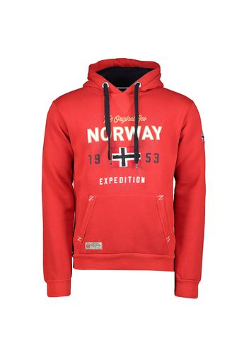 GEOGRAPHICAL NORWAY, Felpa Con Cappuccio Geographical Norway, Uomo, Rosso, Taglia: M