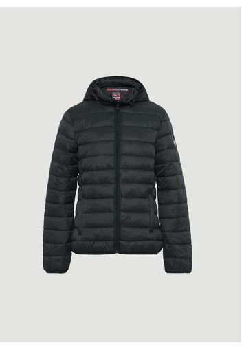 GEOGRAPHICAL NORWAY, Piumino Con Cappuccio Staccabile Geographical Norway, Donna, Nero, Taglia: S