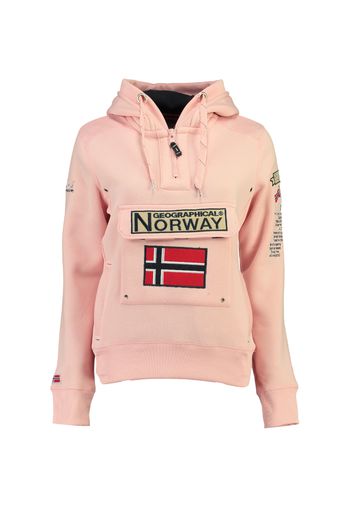 GEOGRAPHICAL NORWAY, Felpa Half-zip Con Cappuccio Geographical Norway, Uomo, Rosso burgundy, Taglia: 8