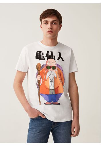 T-shirt Stampa Dragon Ball Maestro Muten, Uomo, Bianco, Taglia: M