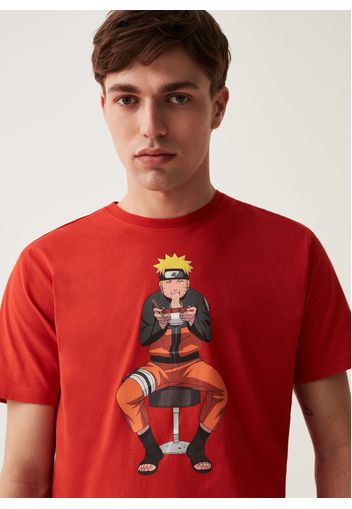 T-shirt In Cotone Con Stampa Naruto, Uomo, Rosso geranio, Taglia: M