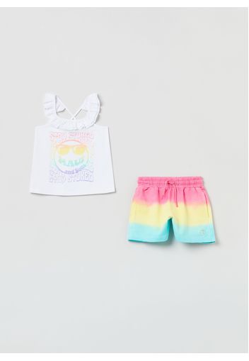 Jogging Set Con Stampa Glitter Maui And Sons, Donna, Bianco/Rosa, Taglia: 3-4