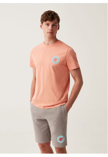 T-shirt In Cotone Stampa Maui And Sons, Uomo, Rosa salmone, Taglia: M