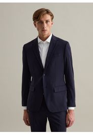 PIOMBO, Blazer Easy Fit In Tessuto Tecnico Tech, Uomo, Blu, Taglia: 50