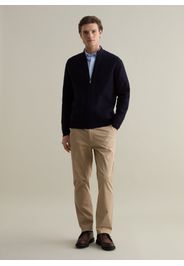 PIOMBO, Cardigan Full-zip A Collo Alto, Uomo, Blu, Taglia: XL