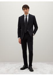 PIOMBO, Pantaloni Neri In Misto Viscosa Slim Fit, Uomo, Nero, Taglia: 50