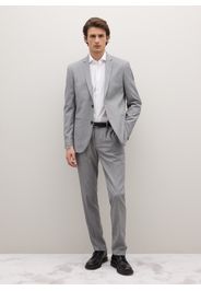 PIOMBO, Pantaloni Grigio Melange In Misto Viscosa Slim Fit, Uomo, Grigio, Taglia: 56