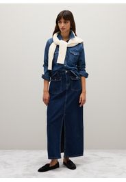 PIOMBO, Gonna Lunga In Puro Cotone Blu Regular Fit, Donna, Blu, Taglia: XS