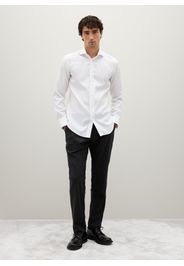 PIOMBO, Camicia In Puro Cotone Bianca Slim Fit, Uomo, Bianco, Taglia: 39
