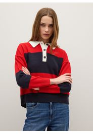PIOMBO, Maglione Blu E Rosso A Righe Vestibilità Over, Donna, Multicolor, Taglia: L