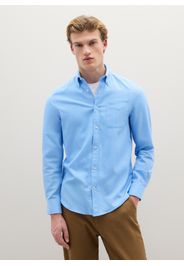 PIOMBO, Camicia Azzurra A Maniche Lunghe In Puro Cotone Flanella Regular Fit, Uomo, Azzurro, Taglia: S