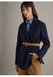 PIOMBO, Blazer In Cotone Elasticizzato Blu Regular Fit, Donna, Blu, Taglia: M