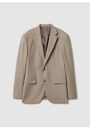 PIOMBO, Giacca In Misto Cotone Beige A Quadri Slim Fit Con Risvolto, Uomo, Beige, Taglia: 48