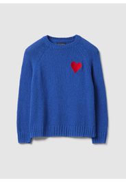 PIOMBO, Maglione In Puro Cotone Blu Regular Fit Con Cuore, Donna, Blu, Taglia: S