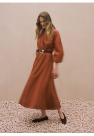 PIOMBO, Abito Lungo In Puro Cotone Marrone Regular Fit, Donna, Marrone, Taglia: M