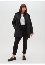 MYA, Giacca Lunga Imbottita Nera Regular Fit Con Cappuccio E Zip, Donna, Nero, Taglia: L