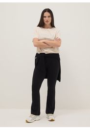 MYA, Leggings Flare In Cotone Elasticizzato Nero, Donna, Nero, Taglia: S