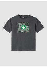 NBA, T-shirt In Puro Cotone Grigia Da Bambino Oversize Fit Boston Celtics, Unisex, Grigio, Taglia: 11-12