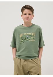 NBA, T-shirt In Puro Cotone Verde Da Bambino Oversize Fit Milwaukee Bucks, Unisex, Verde, Taglia: 11-12