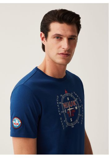 T-shirt In Cotone Stampa Nuuk Explorer, Uomo, Rosso geranio, Taglia: XL