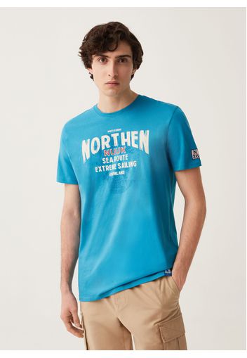 T-shirt Con Stampa Nuuk Explorer, Uomo, Azzurro turchese, Taglia: XL