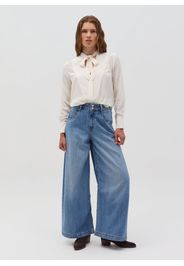 OVS, Blusa In Viscosa Con Foulard A Fiocco, Donna, Bianco, Taglia: 38