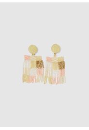 OVS, Orecchini Pendenti Multicolor Con Perline In Vetro, Donna, Multicolor, Taglia: ONE SIZE