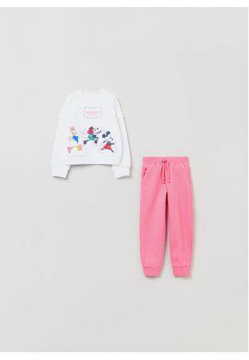 Jogging Set Stampa Disney Minnie E Paperina, Donna, Bianco/Rosa, Taglia: 8-9