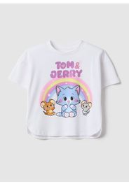 WARNER BROS, T-shirt In Cotone Elasticizzato Bianca Per Bambine Con Stampa, Bambina, Bianco, Taglia: 7-8