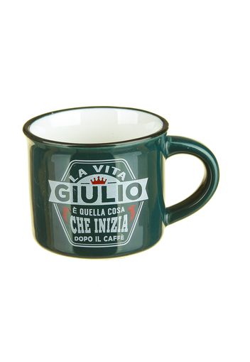 Tazzina caffè con nome Giulio in gres porcellanato