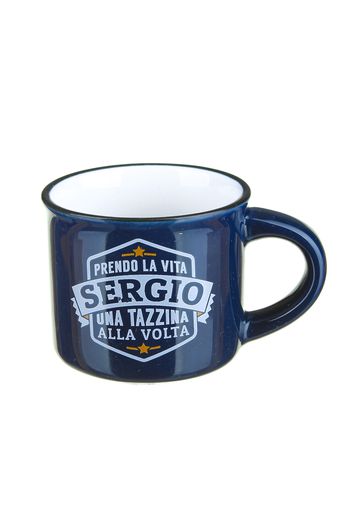 Tazzina caffè con nome Sergio in gres porcellanato