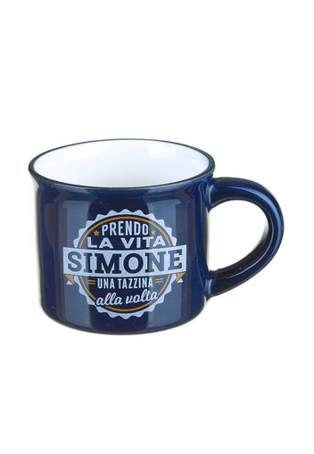 Tazzina caffè con nome Simone in gres porcellanato